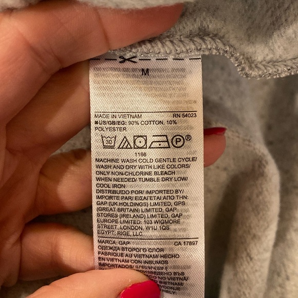 Gap Flounce Sweatshirt Dress, heather gray, flair skirt, slight puff sleeve, M - Picture 7 of 10